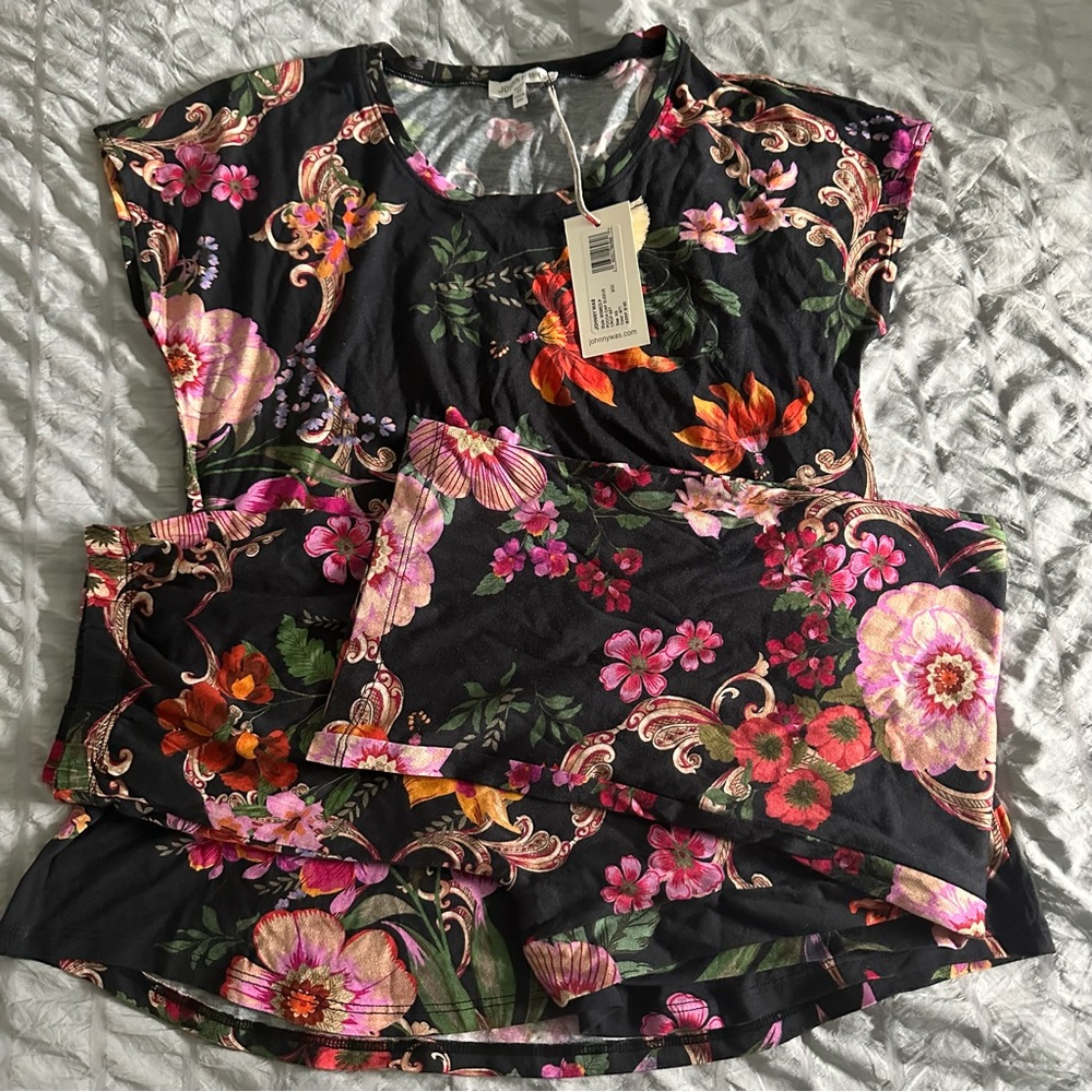 NWT JOHNNY WAS Pocca Cap Sleeve Crop Set